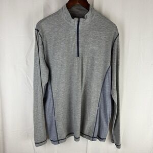Orvis Shirt Men's XL Gray Long Sleeve Trout Bum Fishing 1/4 Zip Pullover